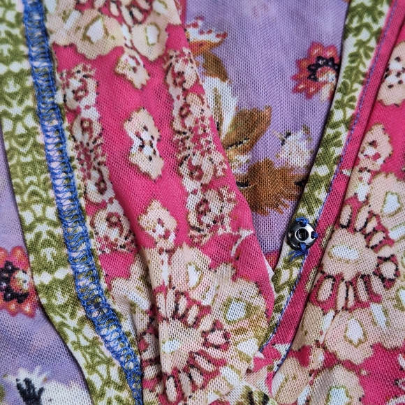 Free People Havana Blue Floral Print Sleeveless Surplice Top - Small - Picture 14 of 15